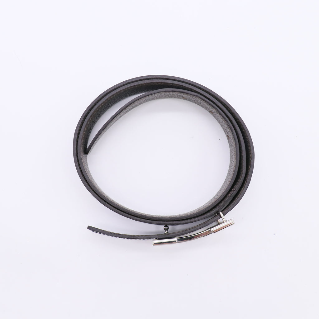 Box Courchevel 32mm H Belt 80 32 Black Gold W22454
