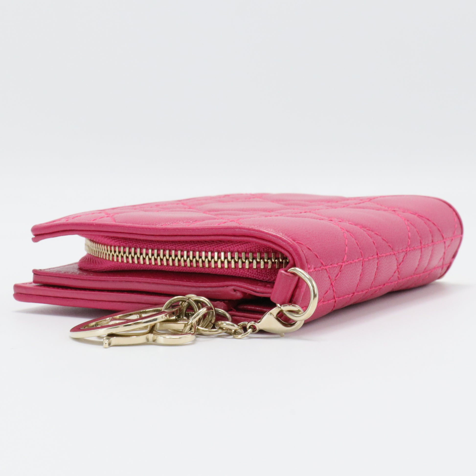 Cannage Lady Dior Wallet Quilted Pattern Bifold Wallet Cannage Pattern Compact Wallet