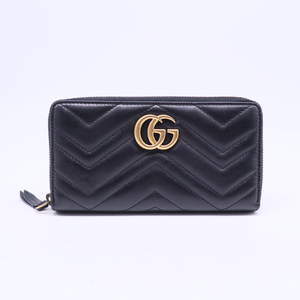 Gucci Marmont Black Leather LongWallet W20666