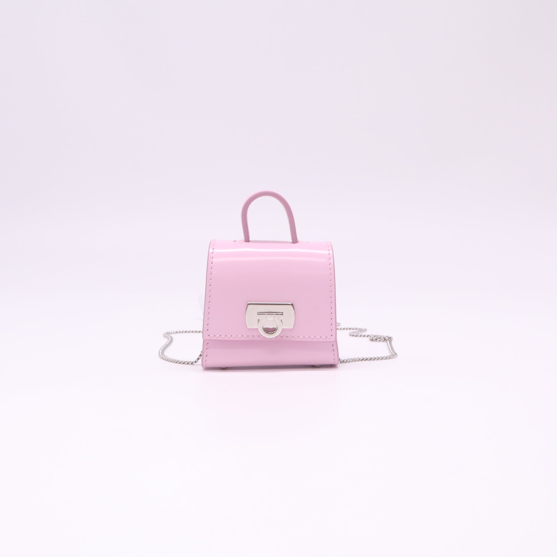 Brushed Calfskin Micro Iconic Top Handle Bag Bubble Gum W22511
