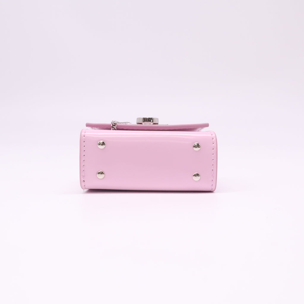 Brushed Calfskin Micro Iconic Top Handle Bag Bubble Gum W22511