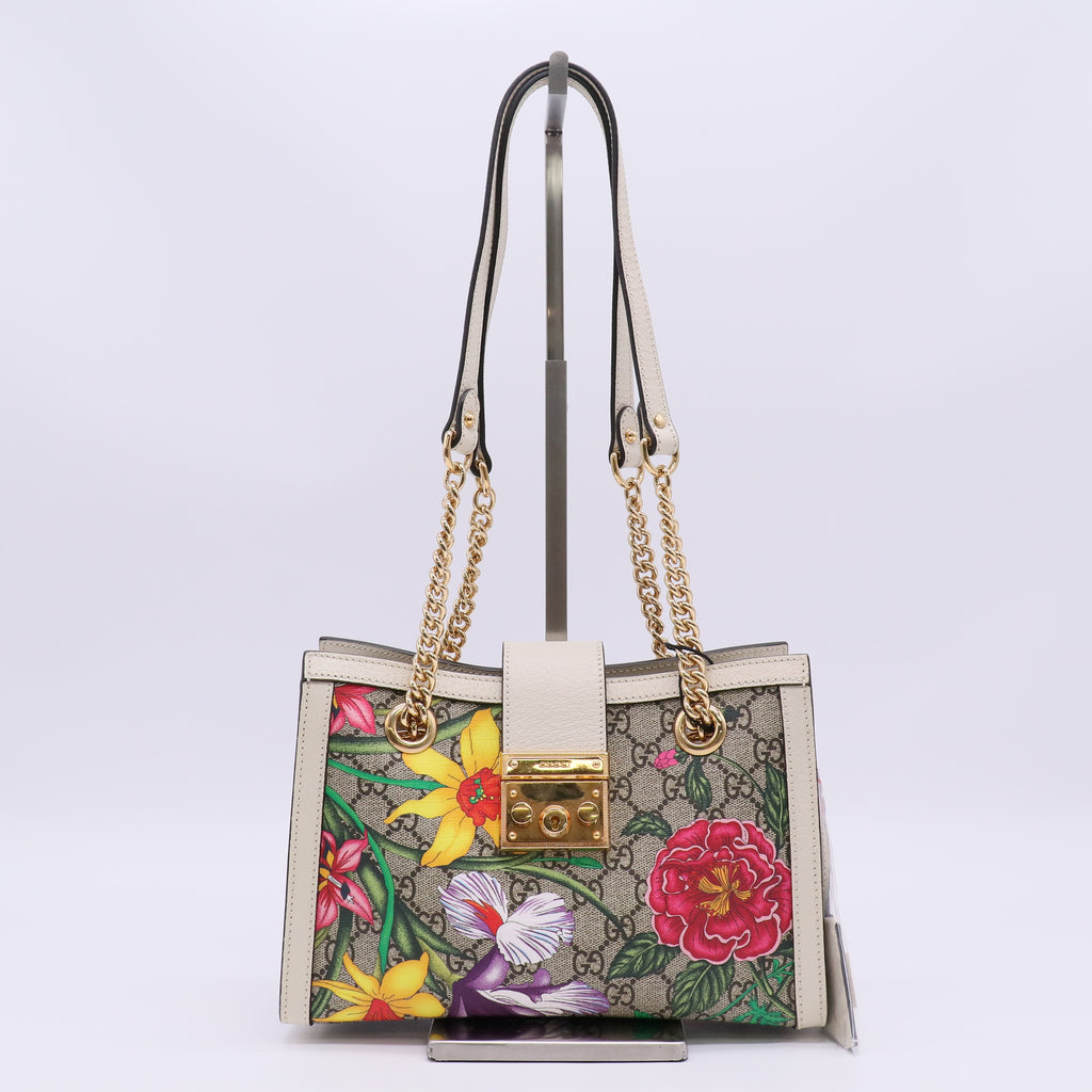 Gucci Small GG Supreme Flora Padlock Shoulder Bag twins LDJ5464