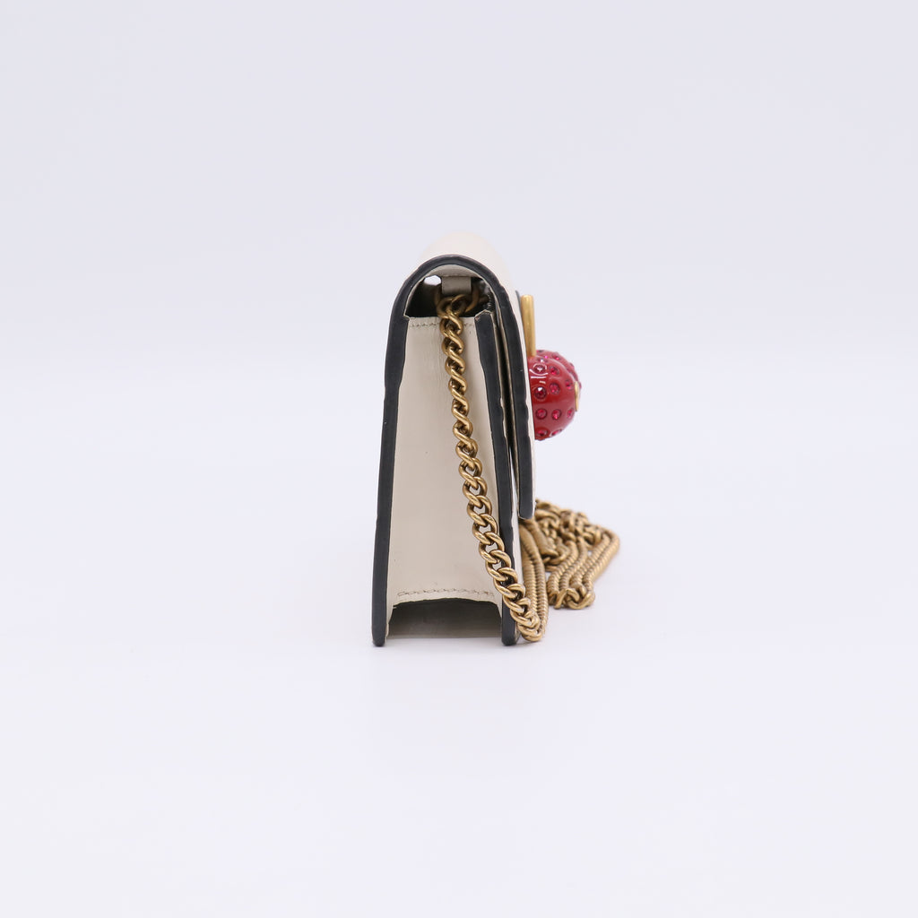 Guccissima Mini Cherry Chain Bag in White B23091