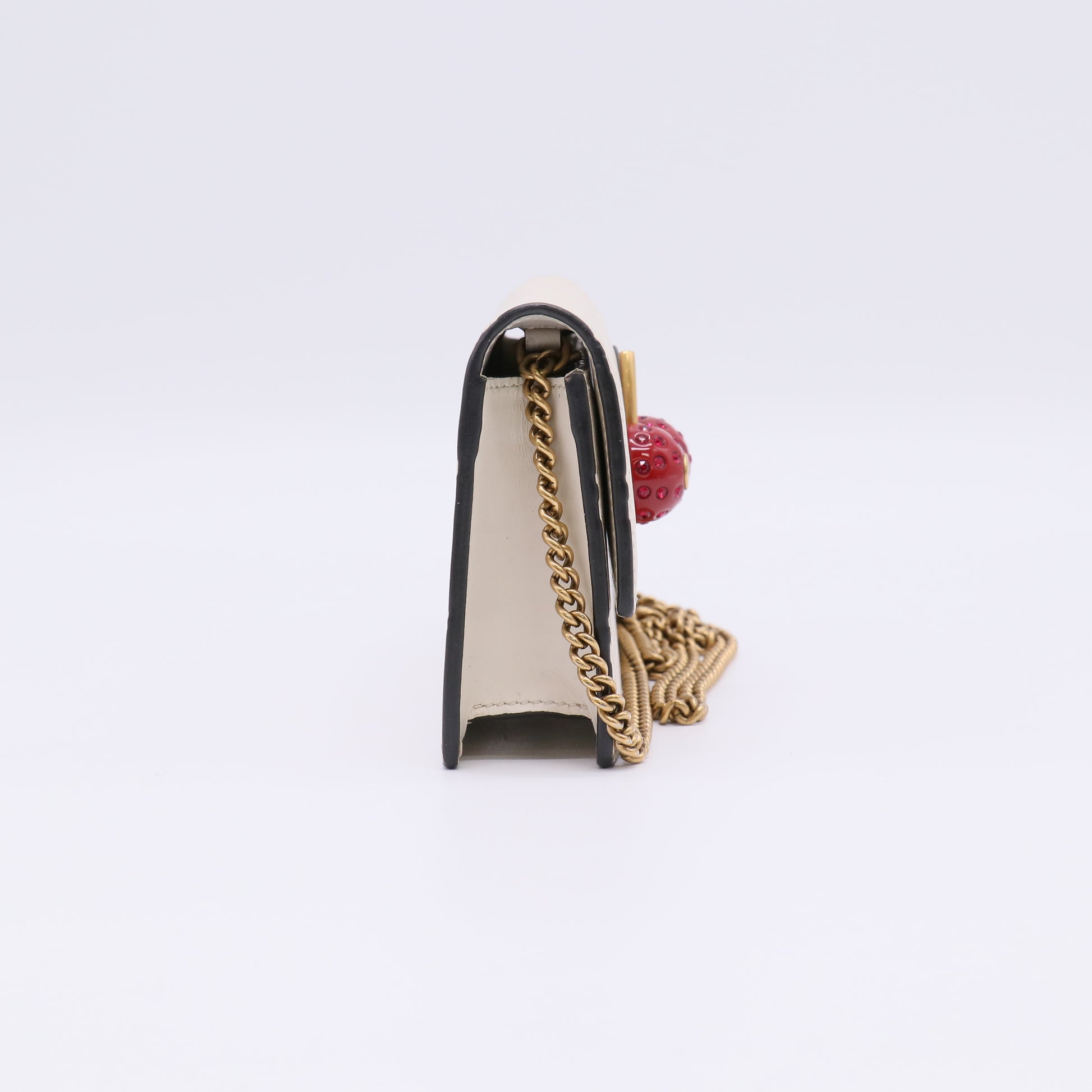 Guccissima Mini Cherry Chain Bag in White B23091