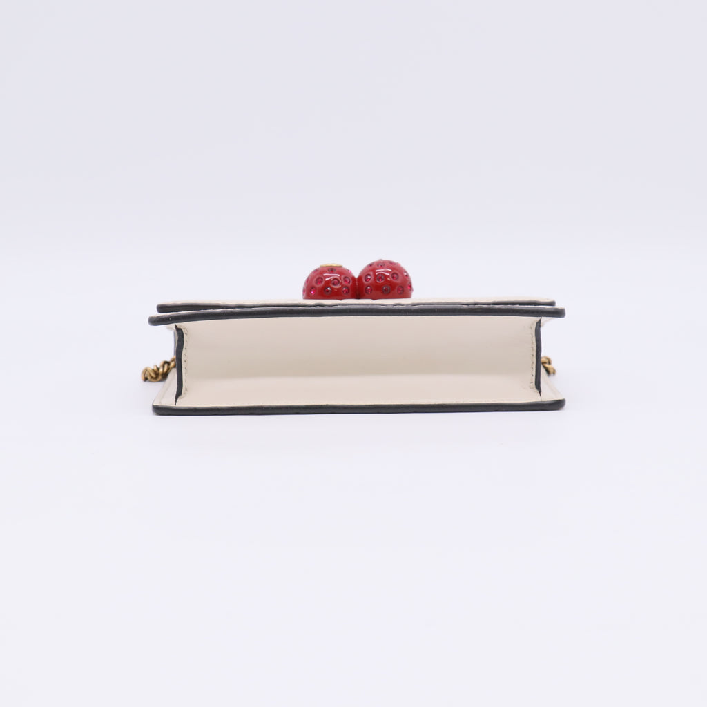 Guccissima Mini Cherry Chain Bag in White B23091