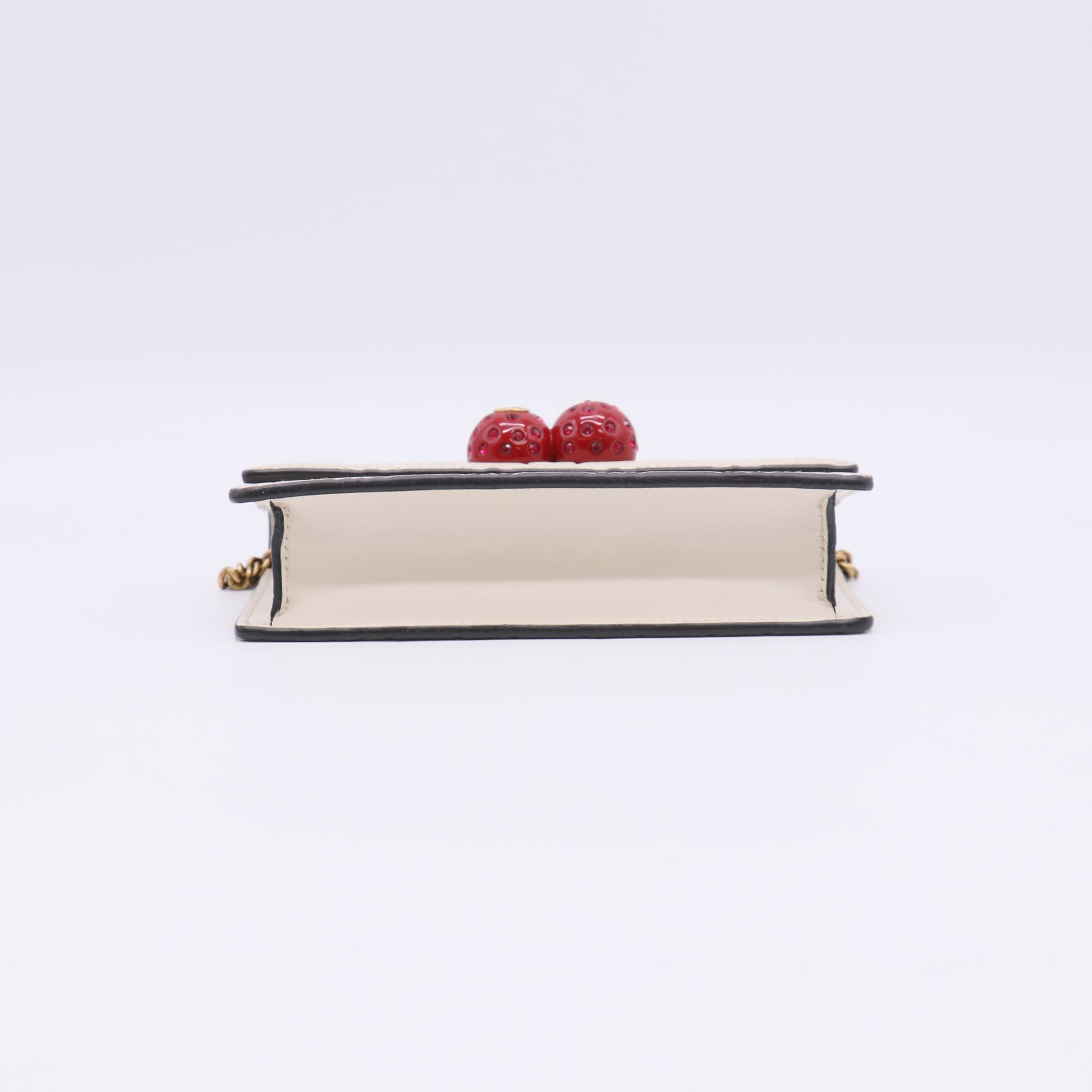 Guccissima Mini Cherry Chain Bag in White B23091