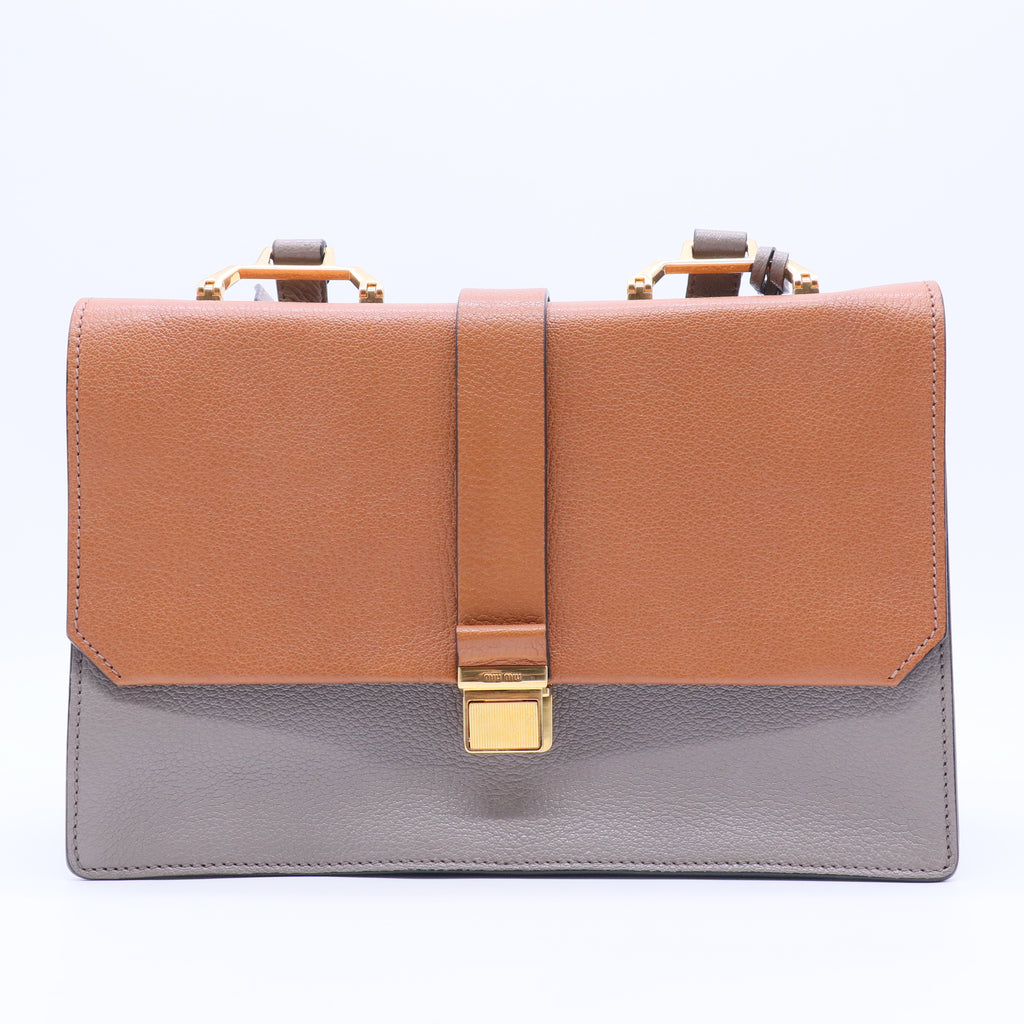 MiuMiu  Madras leather crossbody bag twins