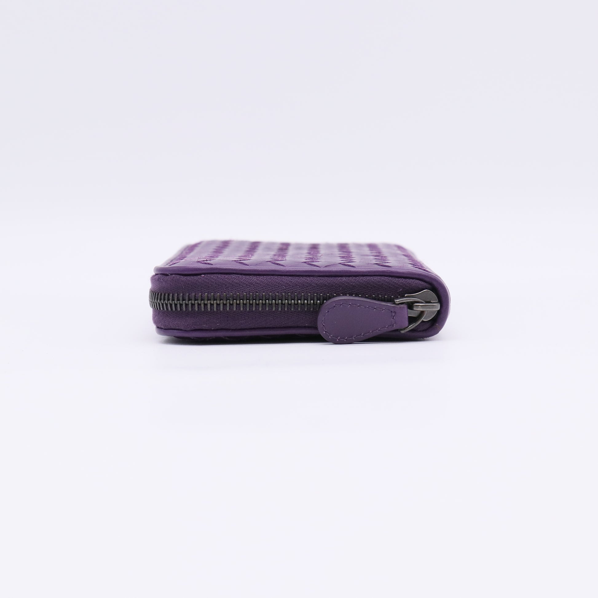 Nappa Intrecciato Zip Around Wallet Purple W22493