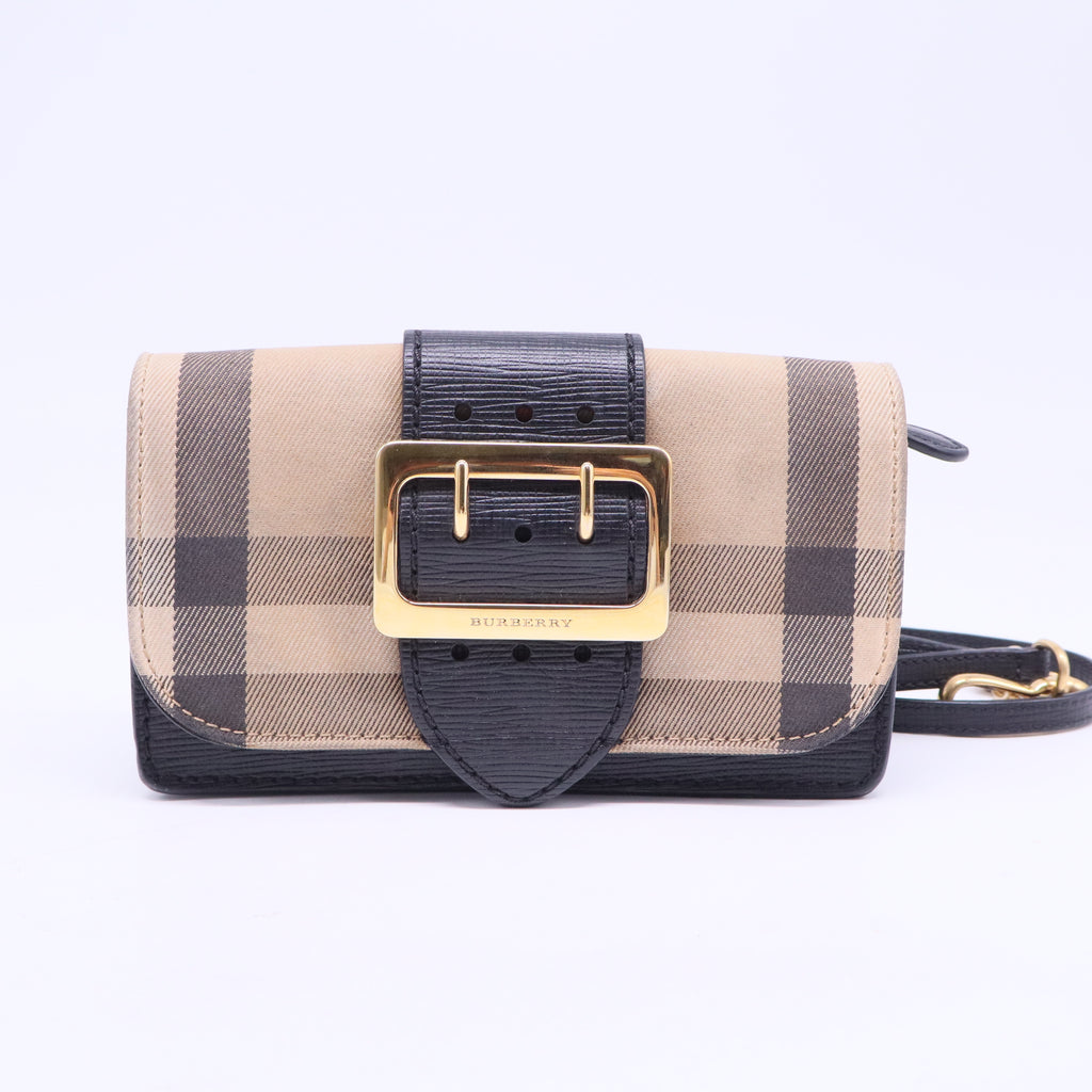Check Madison Buckle Shoulder Bag