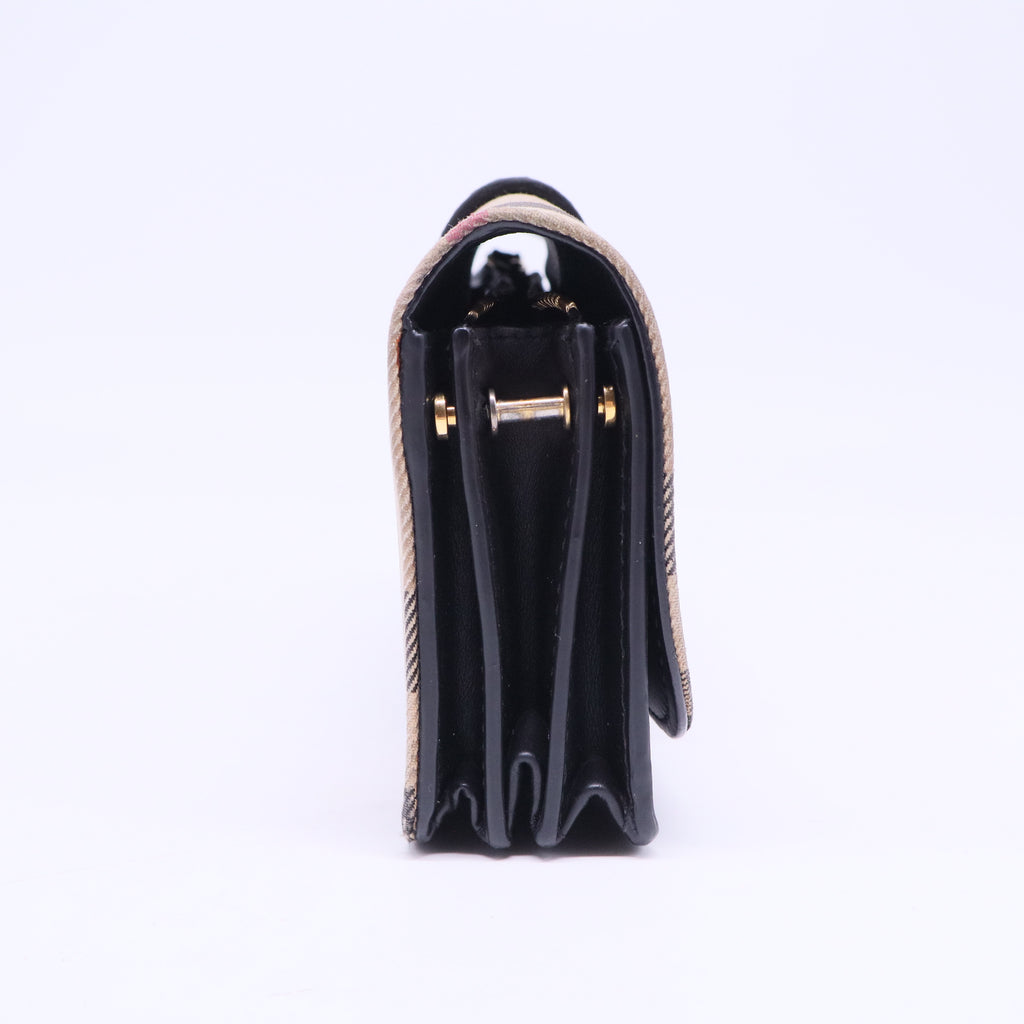 Check Madison Buckle Shoulder Bag