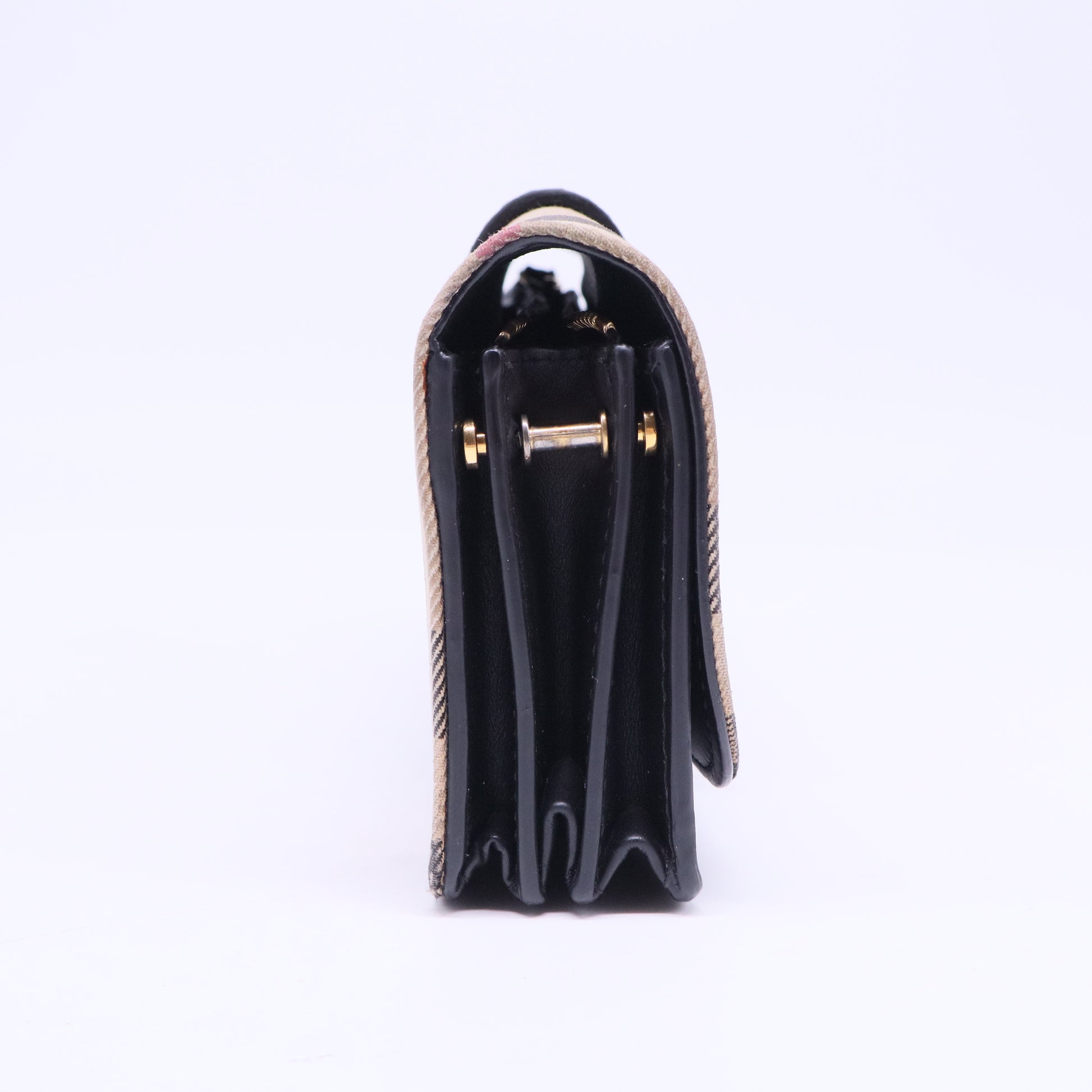 Check Madison Buckle Shoulder Bag