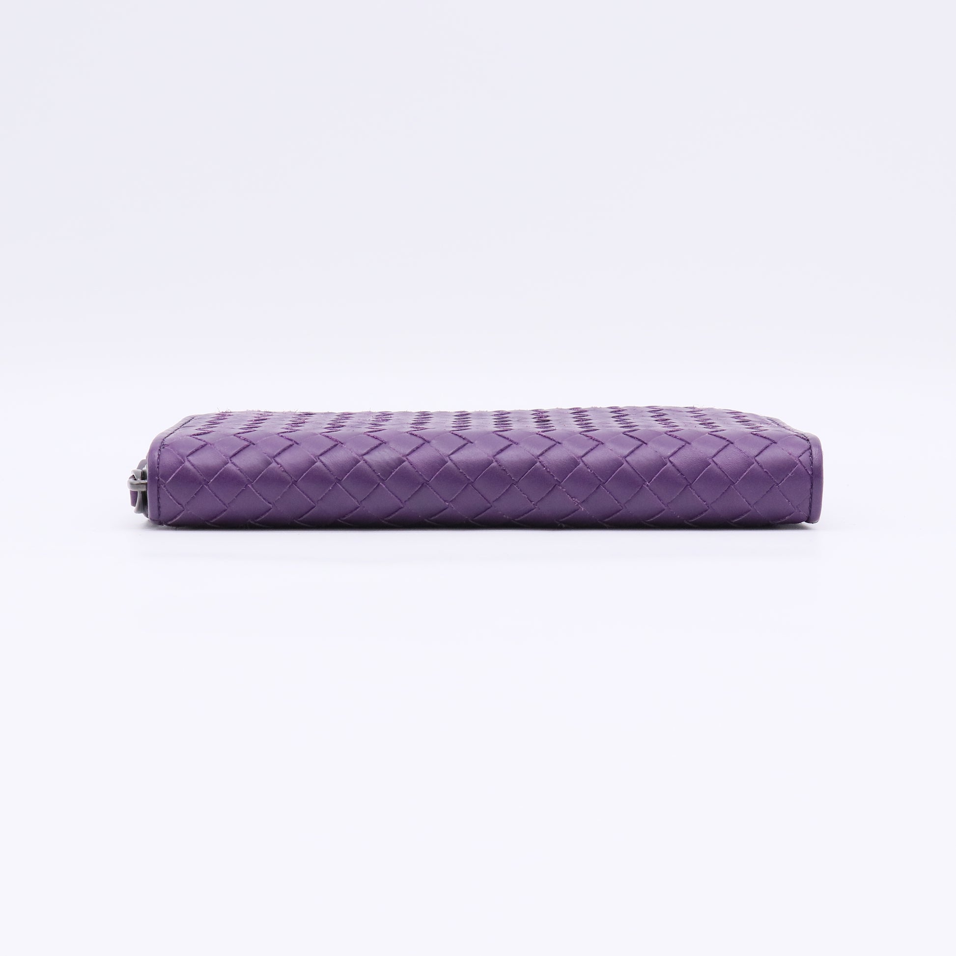 Nappa Intrecciato Zip Around Wallet Purple W22493