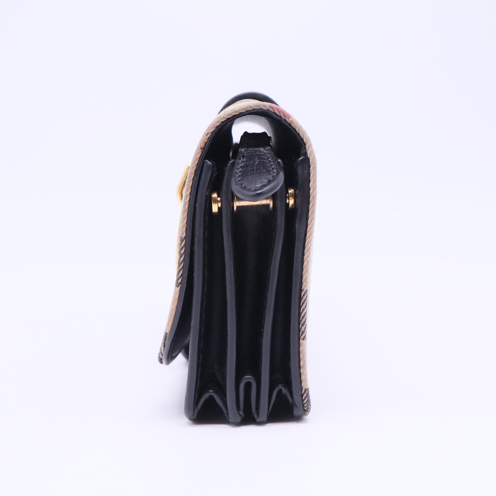 Check Madison Buckle Shoulder Bag