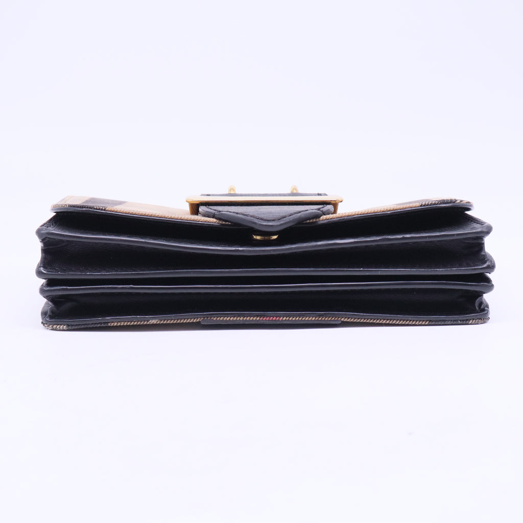 Check Madison Buckle Shoulder Bag