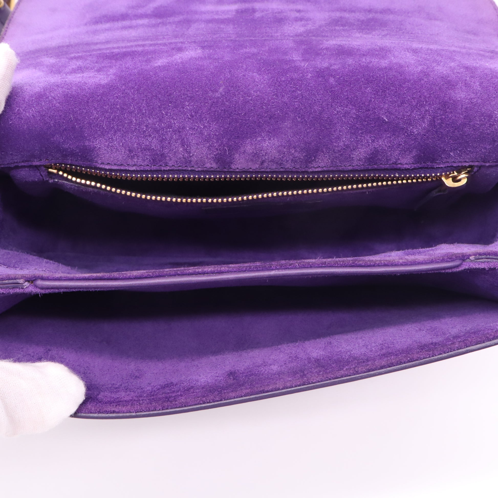 Saint Laurent Purple Leather Ligne Y Crossbody Bag twins LDZ310