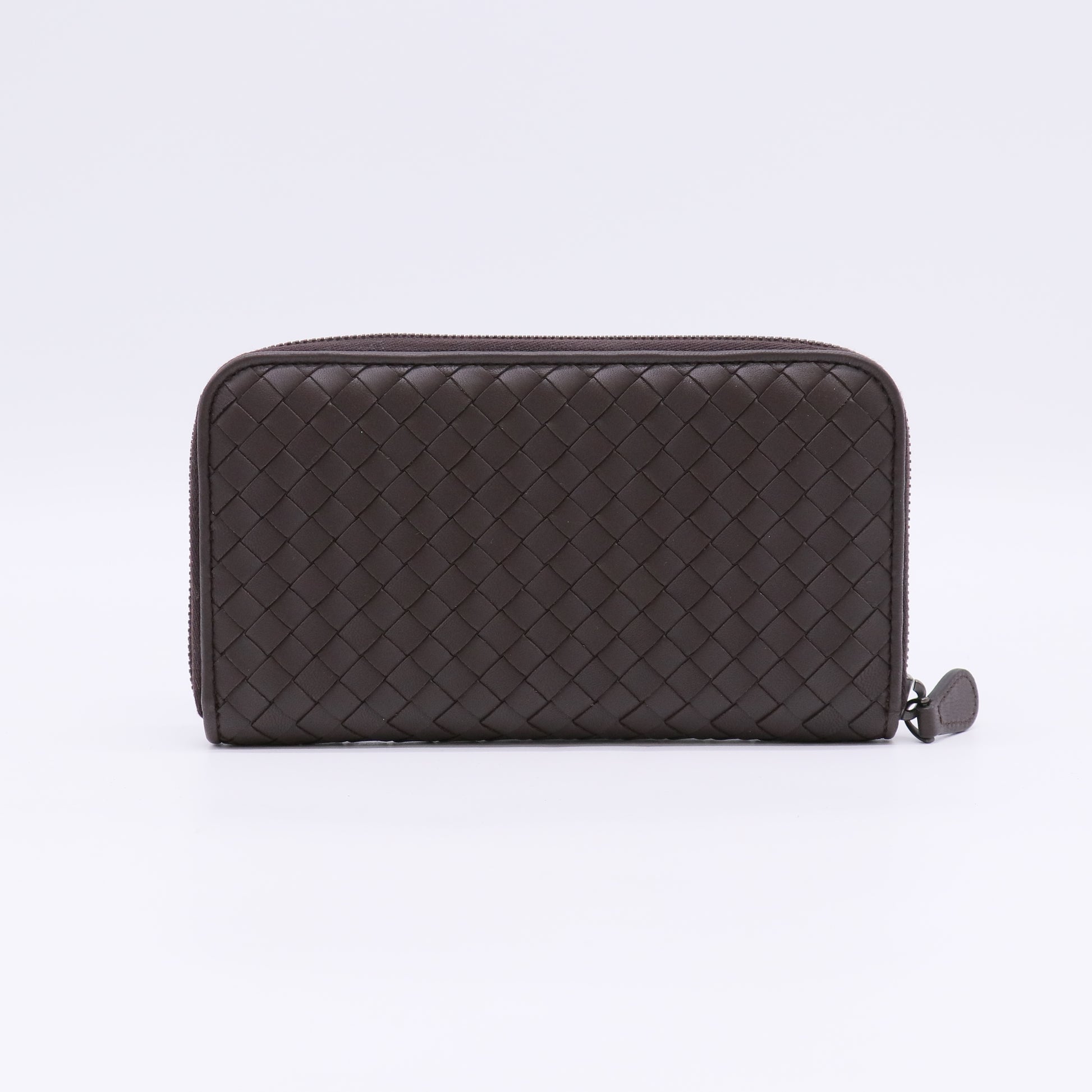 Nappa Intrecciato Zip Around Wallet Brown W22491