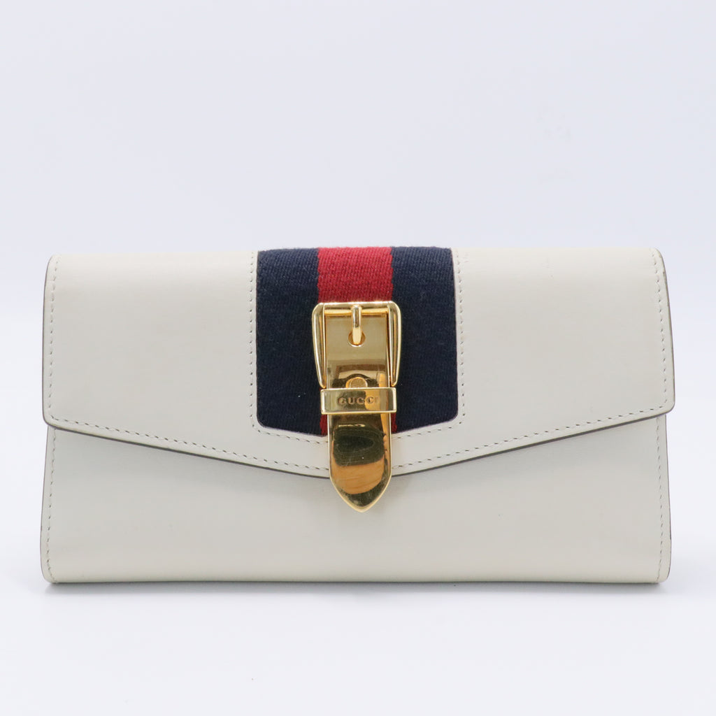 White Sylvie Leather Continental Long Wallet