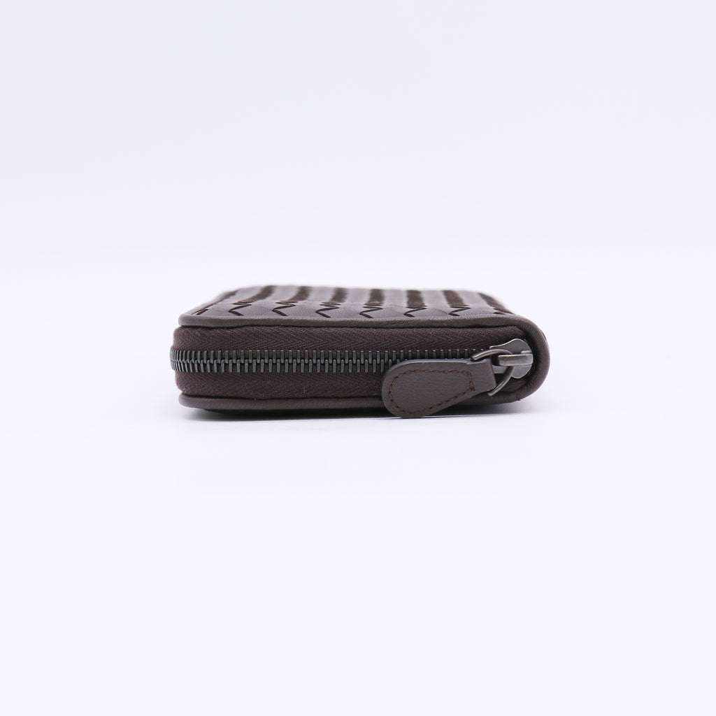Nappa Intrecciato Zip Around Wallet Brown W22491