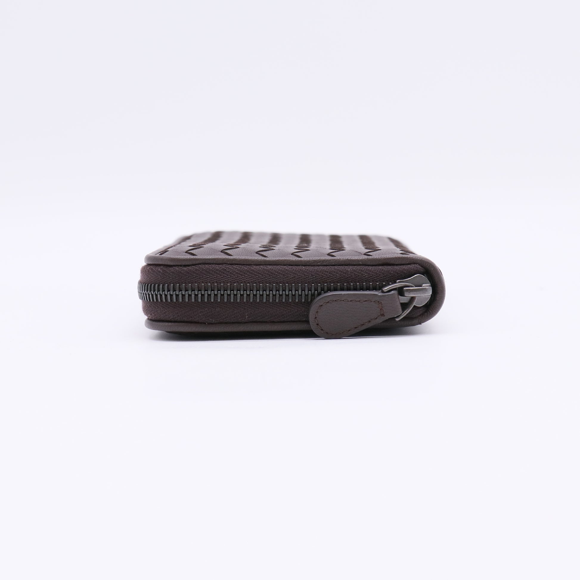 Nappa Intrecciato Zip Around Wallet Brown W22491