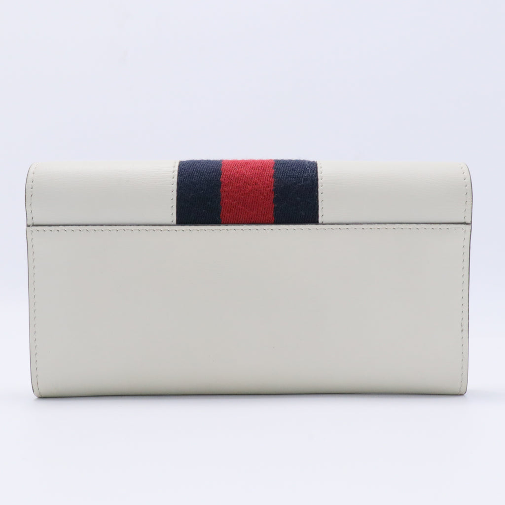 White Sylvie Leather Continental Long Wallet