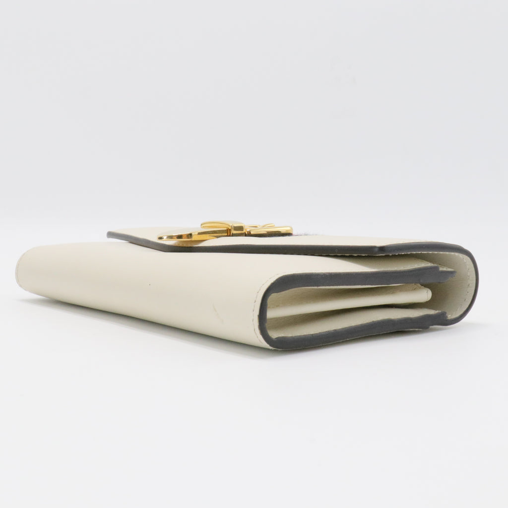 White Sylvie Leather Continental Long Wallet