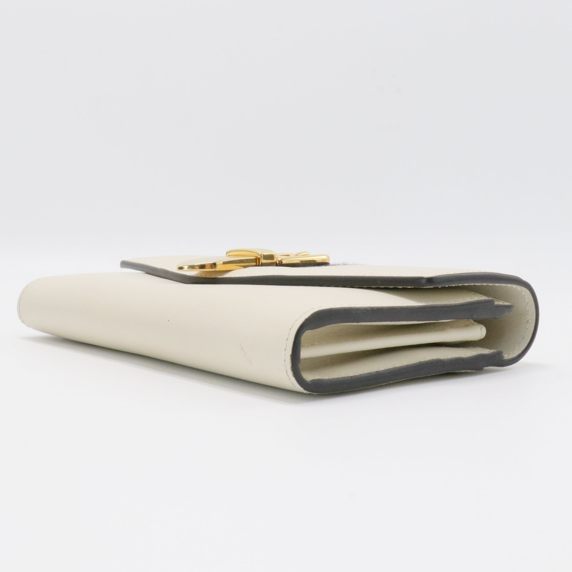 White Sylvie Leather Continental Long Wallet