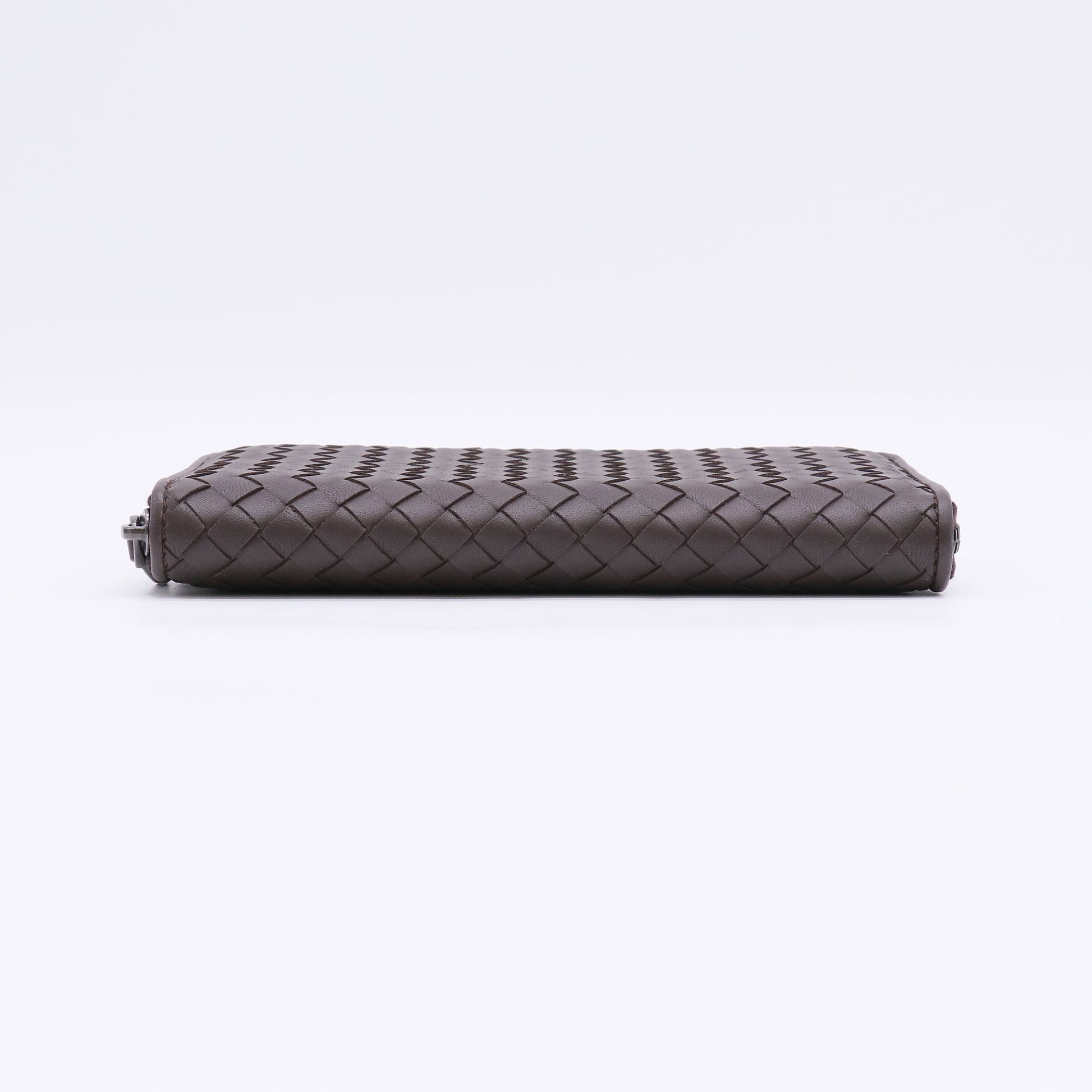 Nappa Intrecciato Zip Around Wallet Brown W22491