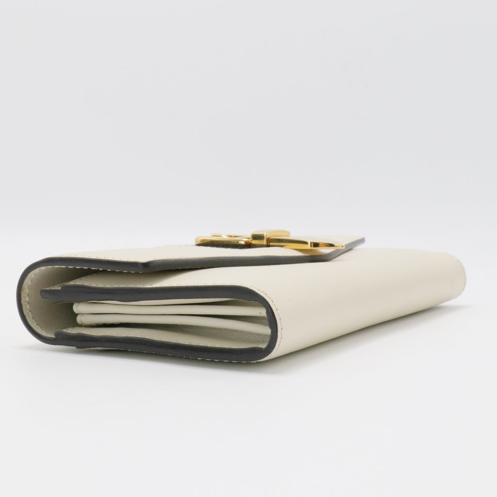 White Sylvie Leather Continental Long Wallet