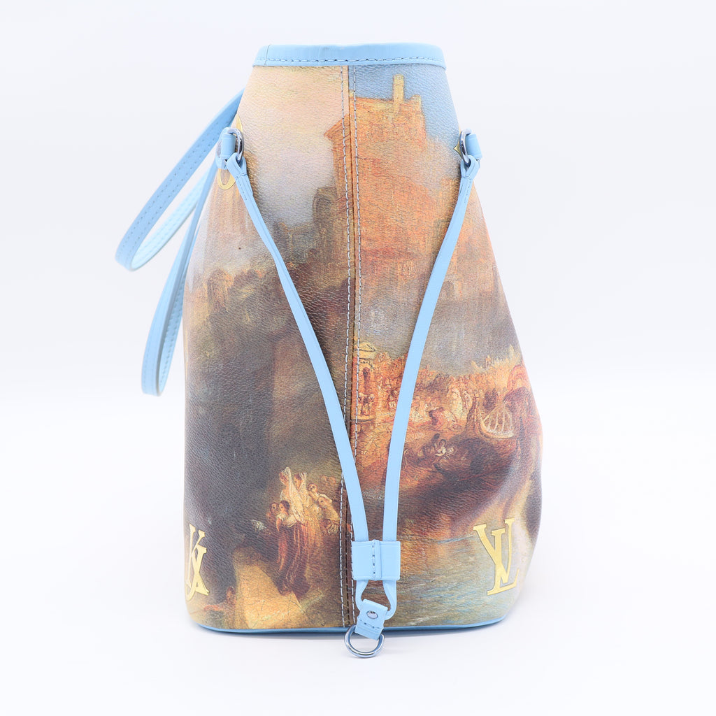 Louis Vuitton Neverfull NM Tote Limited Edition Jeff Koons Turner Print Canvas MM Twins LDJ3494