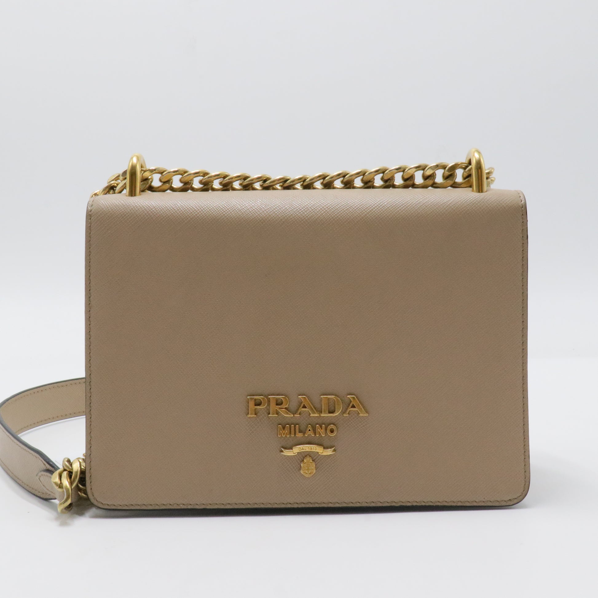 Chain Flap Bag Saffiano Leather Small