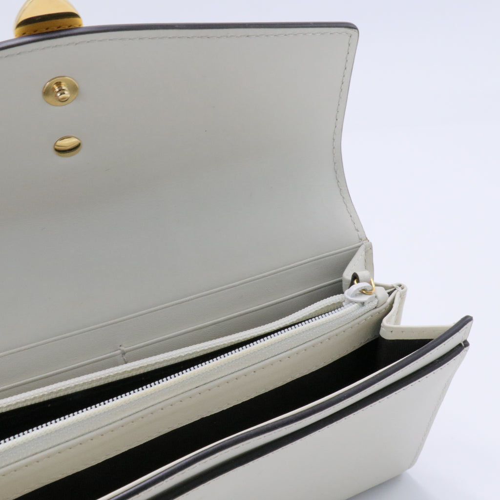 White Sylvie Leather Continental Long Wallet