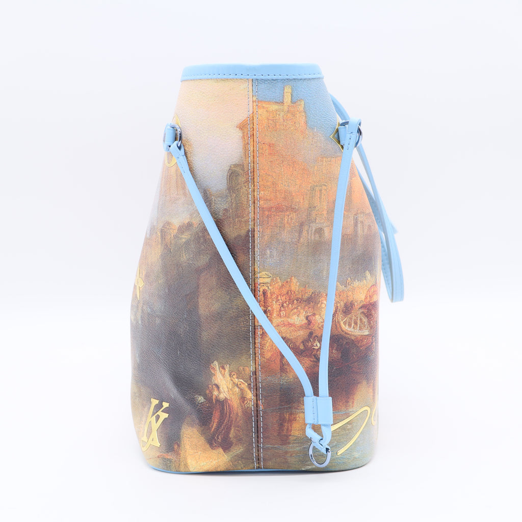 Louis Vuitton Neverfull NM Tote Limited Edition Jeff Koons Turner Print Canvas MM Twins LDJ3494