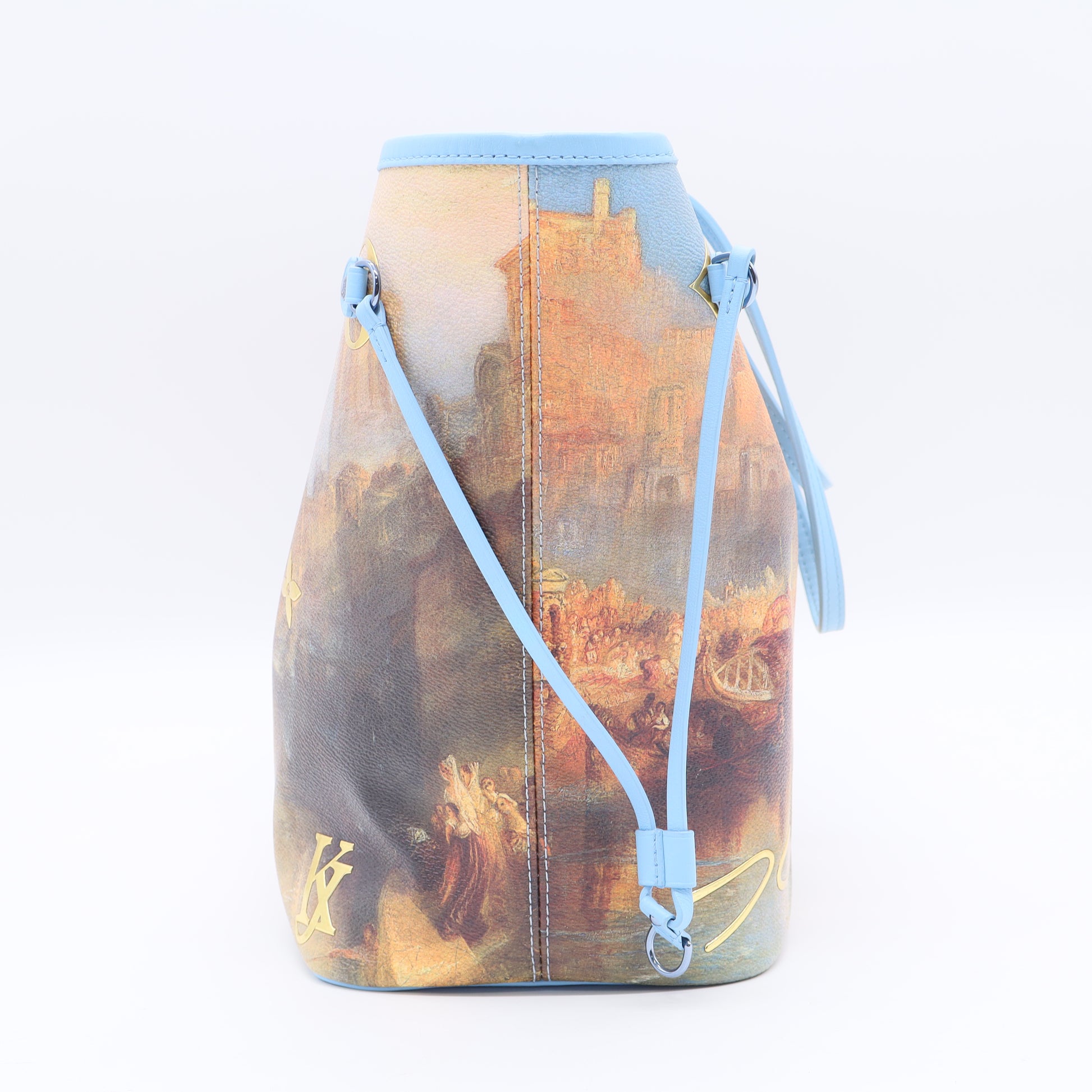 Louis Vuitton Neverfull NM Tote Limited Edition Jeff Koons Turner Print Canvas MM Twins LDJ3494