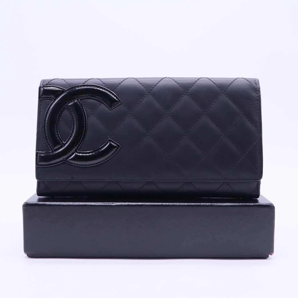 Cambon Line Bi-fold Long Wallet Black W20287