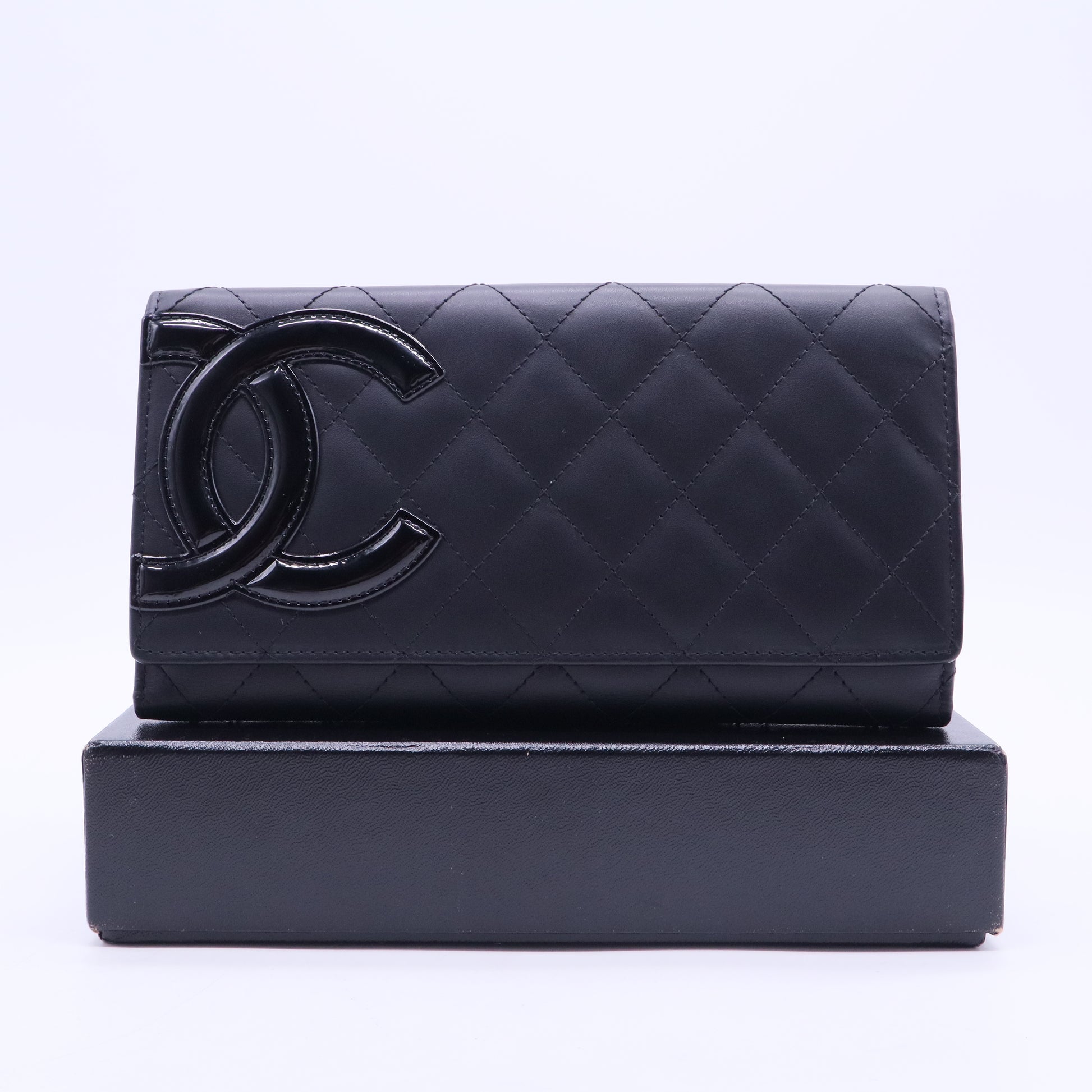 Cambon Line Bi-fold Long Wallet Black W20287