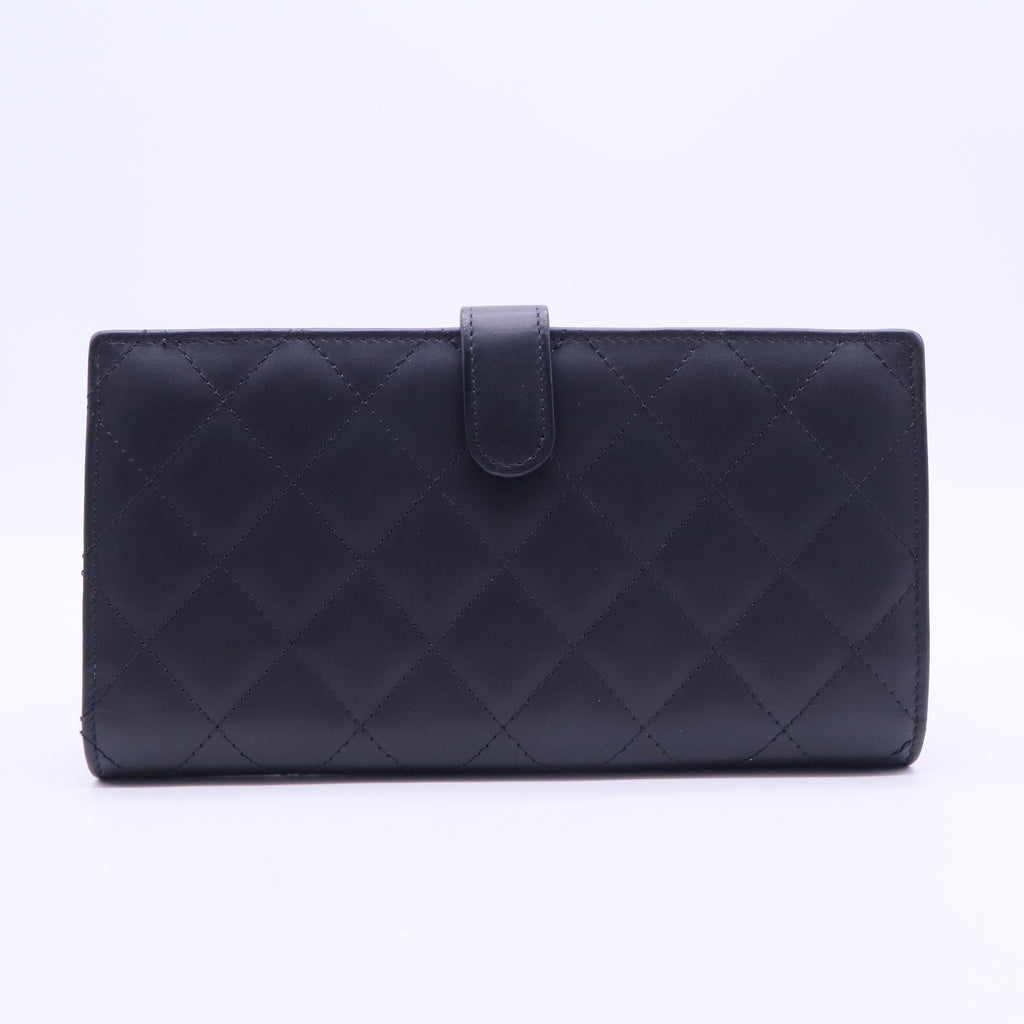 Cambon Line Bi-fold Long Wallet Black W20287