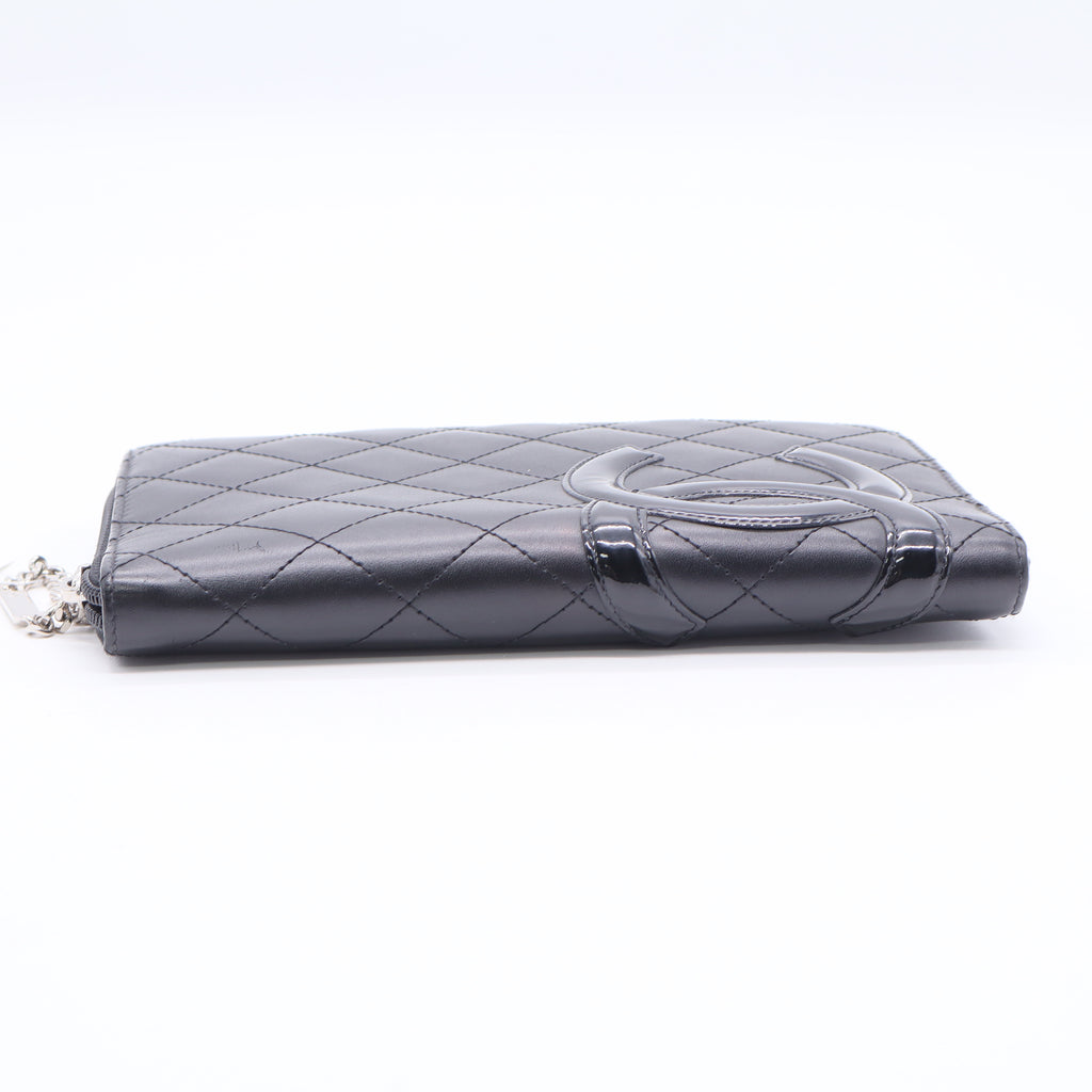 Chanel Black Quilted Leather CC Cambon Ligne Zip Around Organizer Wallet Twins LDJ3512