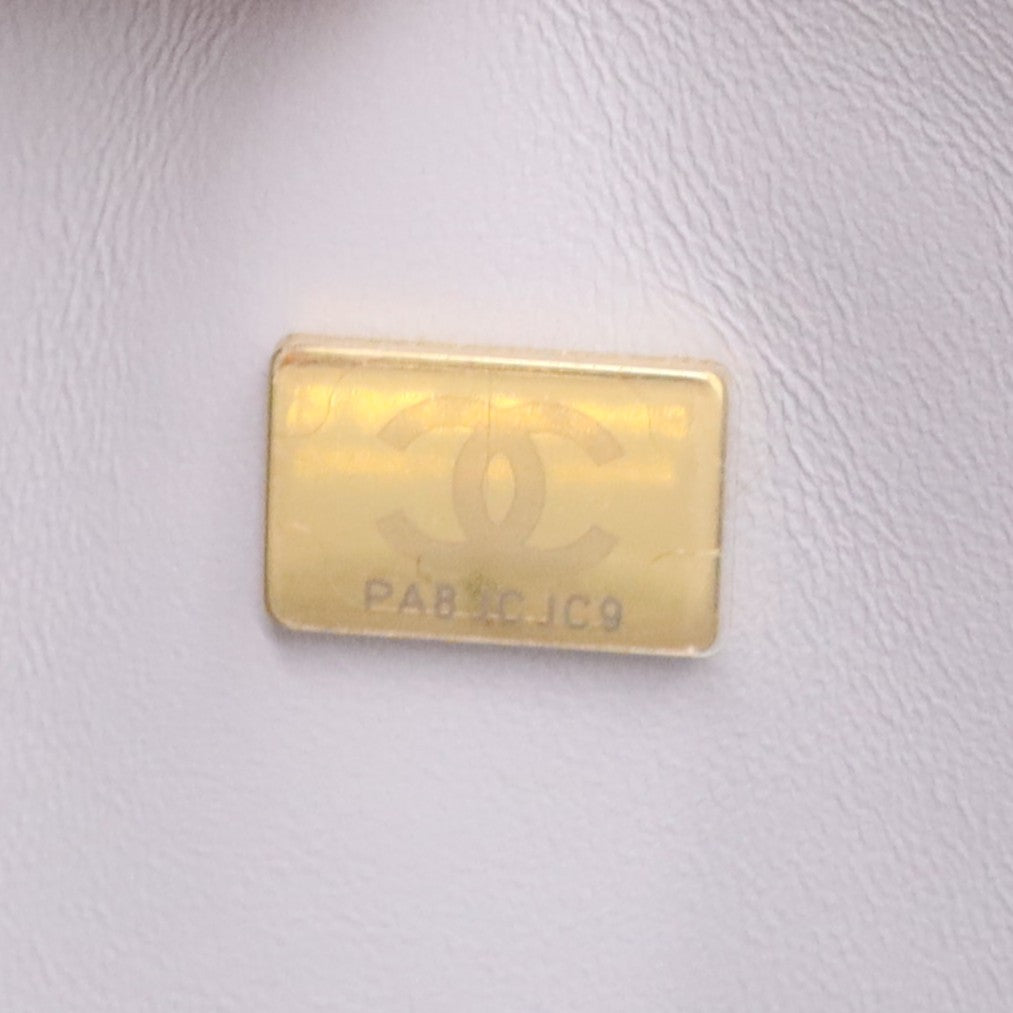 Lambskin Quilted Medium Double Flap Light Blue