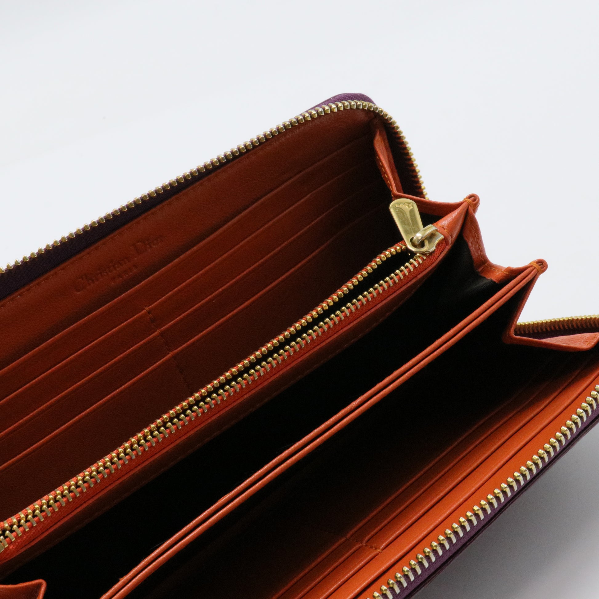 Diorissimo Pattern Patent Leather Continental Wallet