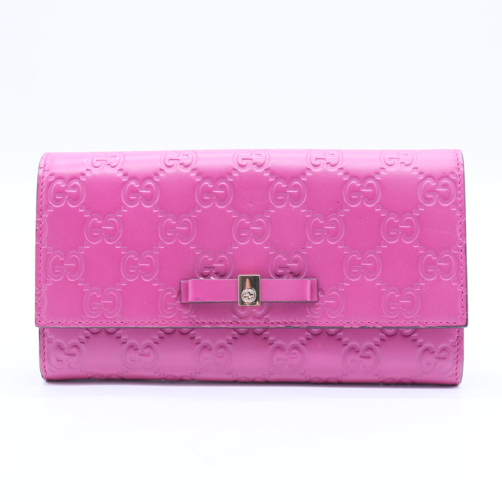 Guccissima Ribbon Long Wallet Magenta