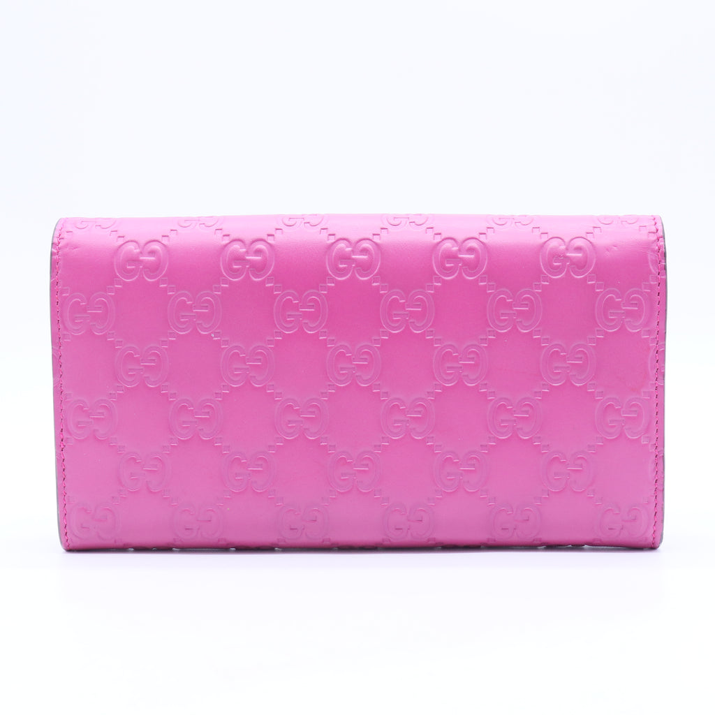 Guccissima Ribbon Long Wallet Magenta