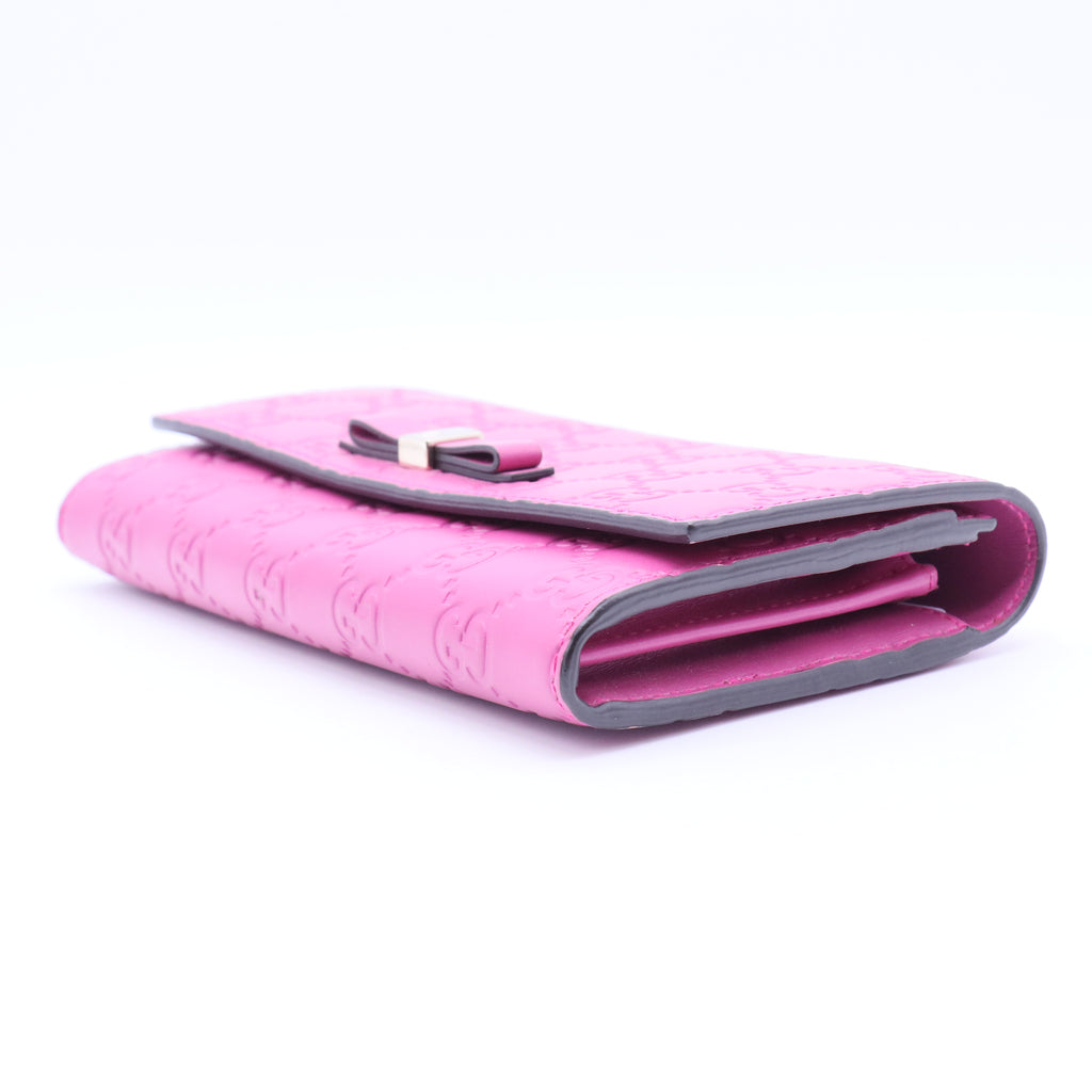 Guccissima Ribbon Long Wallet Magenta