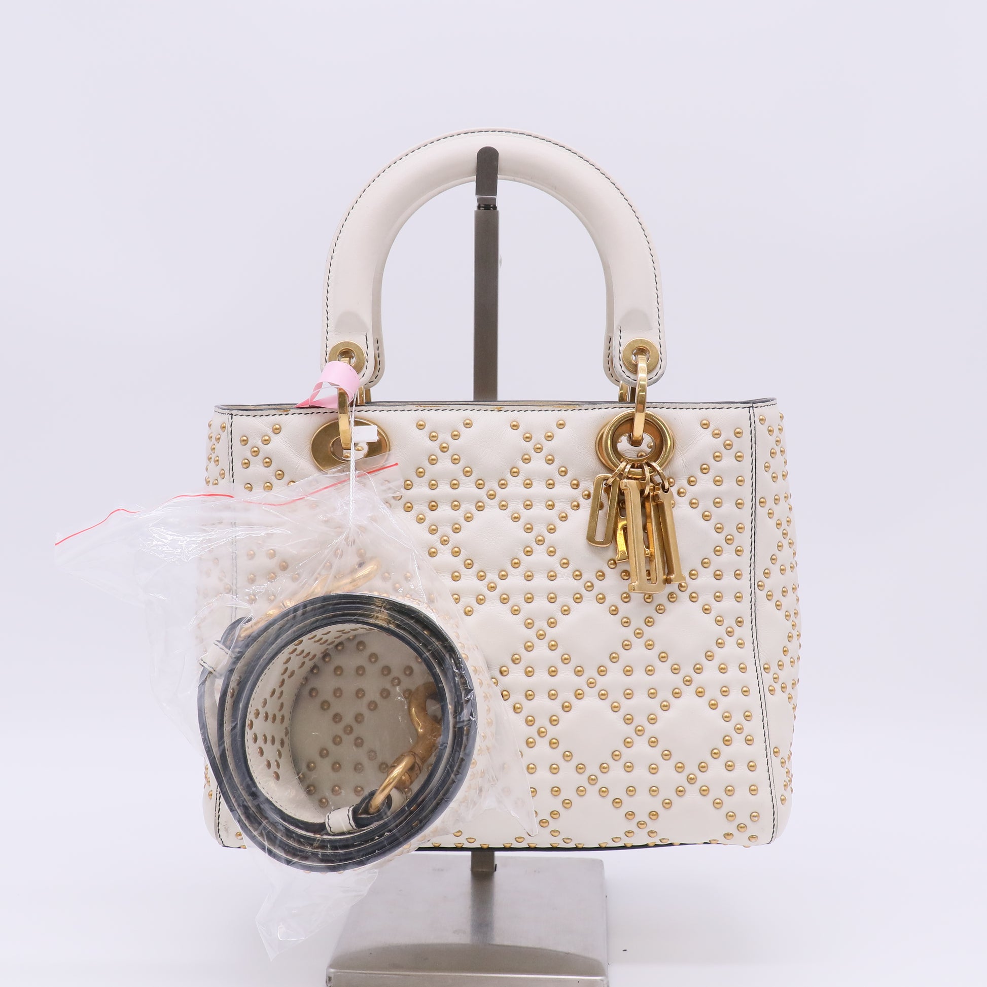 Christian Dior Supple Lady Dior Bag Cannage Studded Lambskin Medium twins LDJ5484