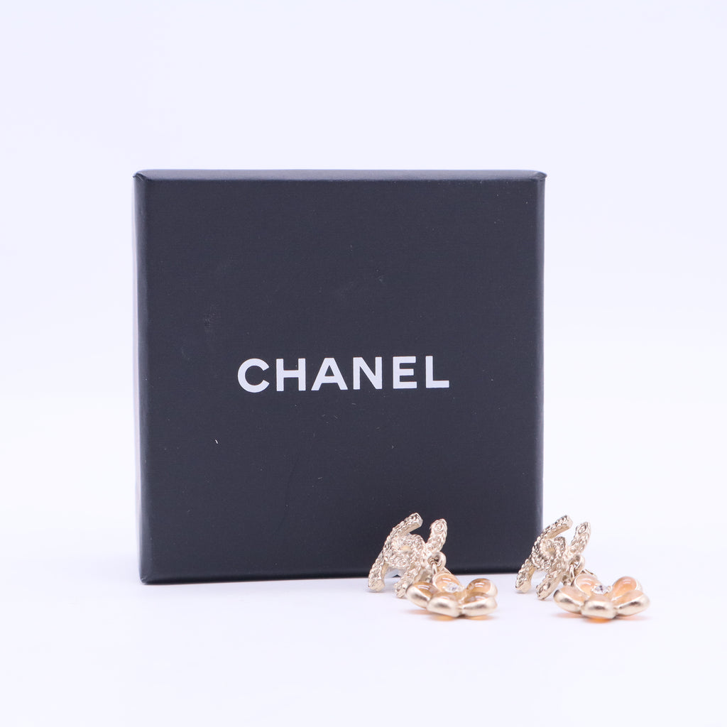 Gold Coco Mark A18V flower-drop earrings Golden