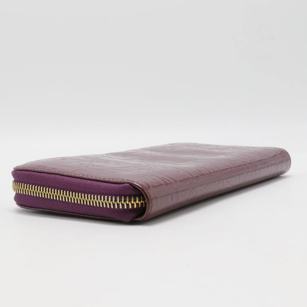 Diorissimo Pattern Patent Leather Continental Wallet