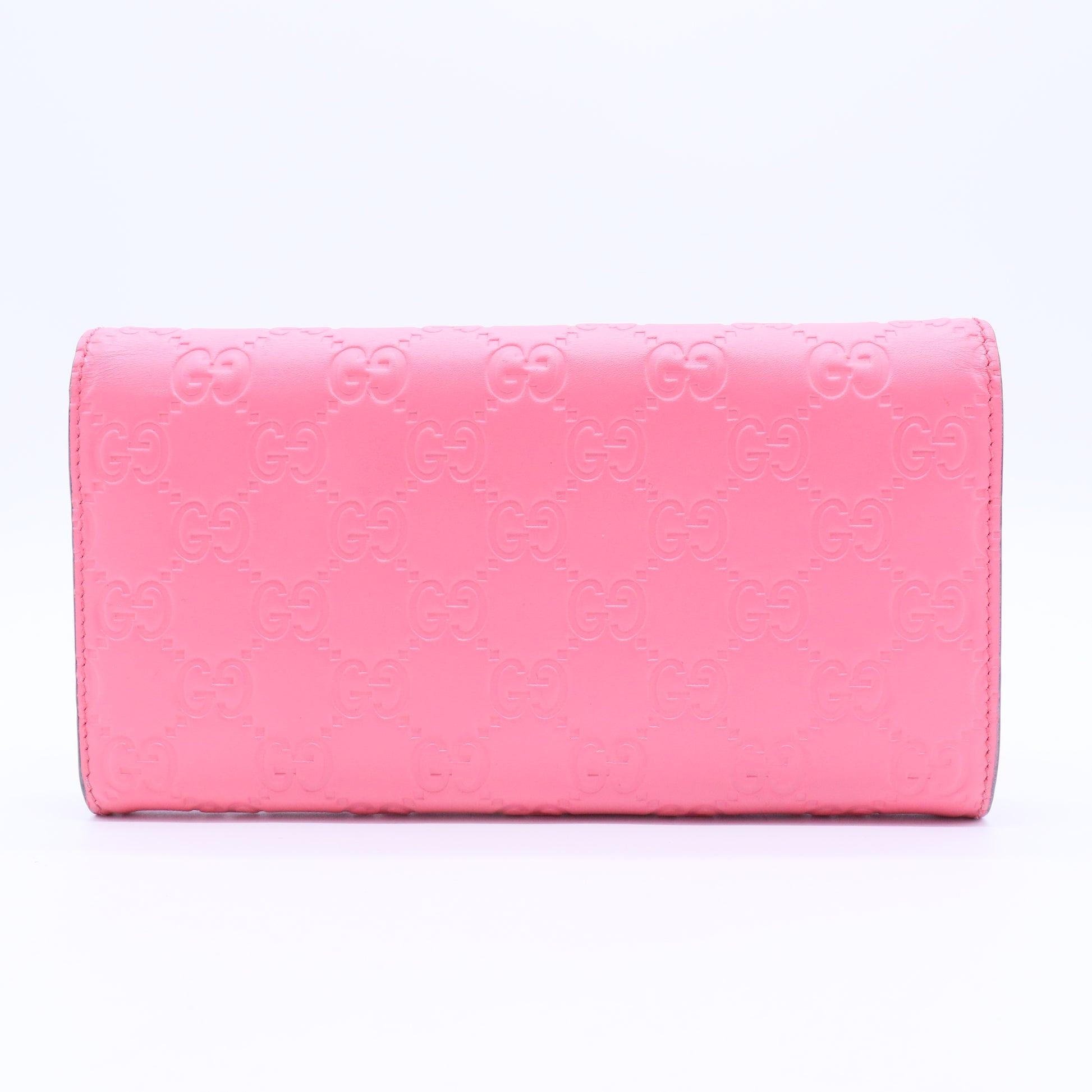 Pink Guccissima Continental Bow Wallet