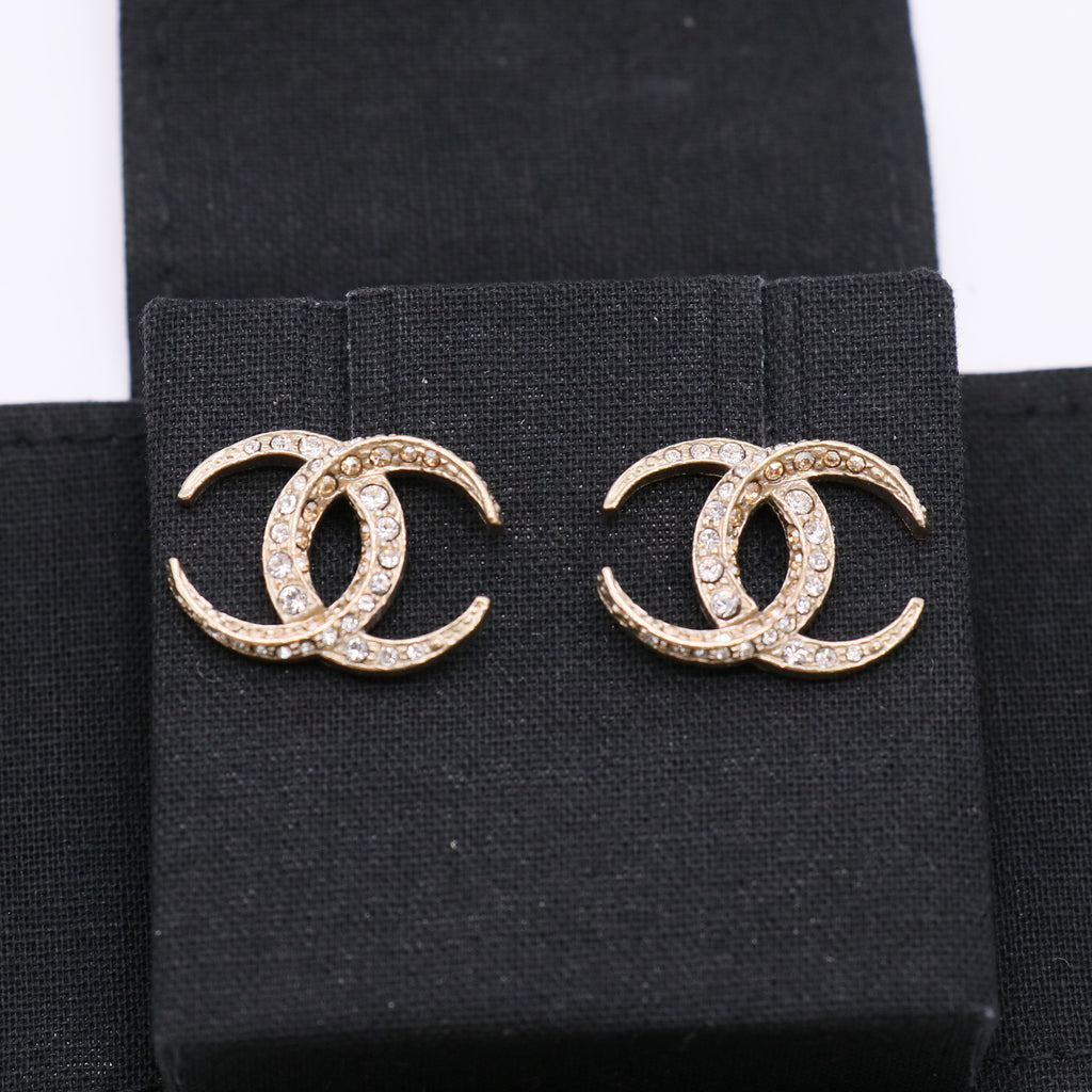 CC Moon Crystal Stud Earrings W22500