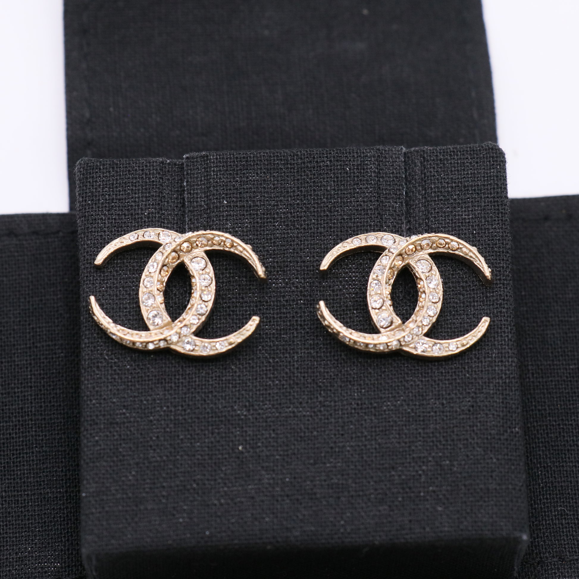 CC Moon Crystal Stud Earrings W22500