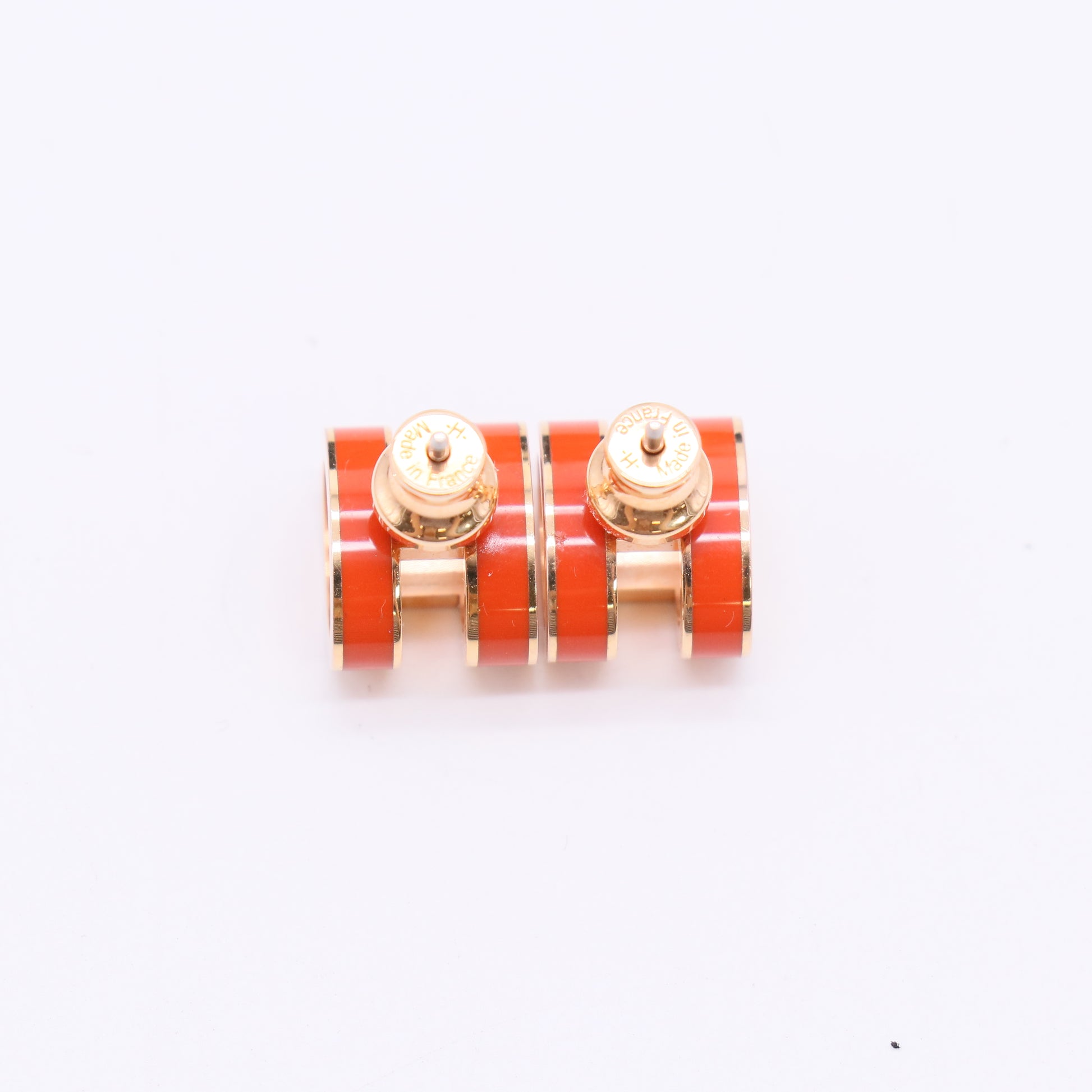 Hermes H Pop Earrings Orange W22502