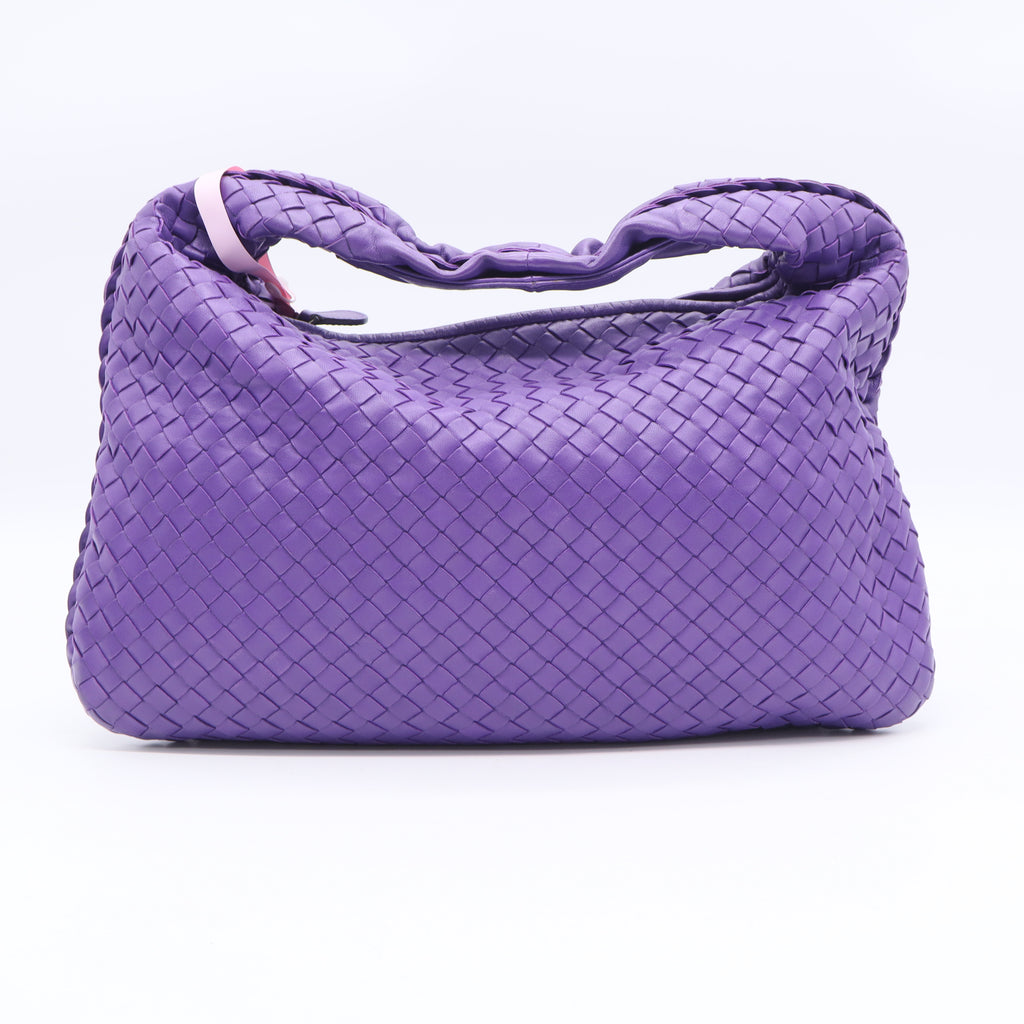 Bottega Veneta Nappa Intrecciato Teen Jodie Hobo Eggplant twins LDJ3492